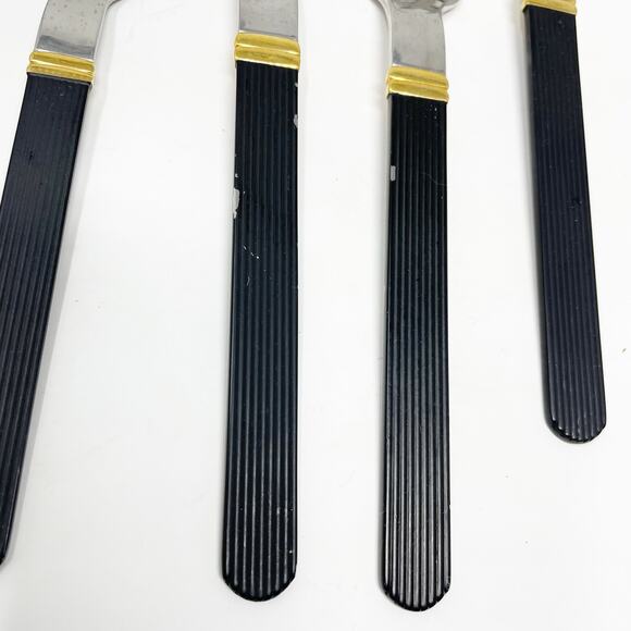 Vintage Sasaki Vignelli Japan Rigadin Matte Black Flatware Mixed Lot of 24 - Picture 6 of 16